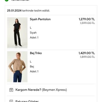 Network Triko Pantolon Kalite Sorunu