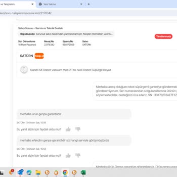 Hepsiburada Satürn Satıcısının İthalatçı Garanti Çıkan Ürün
