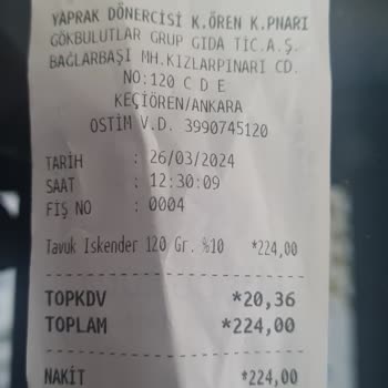 Keçiören Yaprak Dönercisi Tazeliğinden Şüphem Var