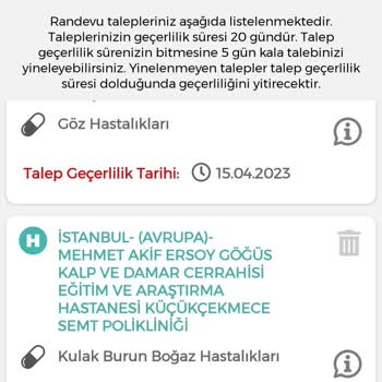 MHRS - 182 Küçükçekmece KBB Randevu 1 Senedir Yok