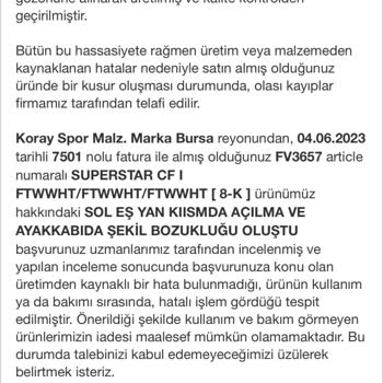 Adidas Koray Spor 6 Ayda Ayakkabının Açılması