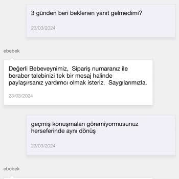 ebebek Eksik Ve Yanlış Teslimatla İlgili Müşteri Mağduriyeti
