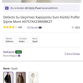 DeFacto Mont Siparişi Hk