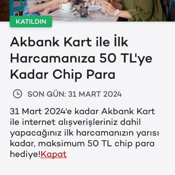 Akbank Kampanya Katılım Chip Para Vermiyor Harcamalar Boşunadır.