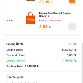 Migros'un Stok Kayıt Sorunu