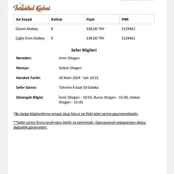 İstanbul Kalesi Seyahat Muavinin Rencide Edici Davranışları
