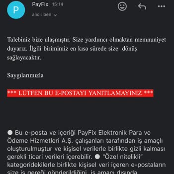 PayFix Şifre Değiştirme Linki E Posta Adresime Ulaşmıyor