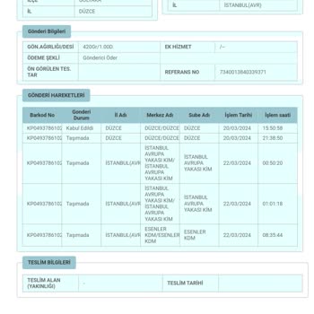 PTT Kargo Esenler Kdm Sorumsuz Personel Çalışmadan Para Kazanan İnsanlarsınız