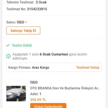 Aras Kargo Ürün Yok Paramda Yok