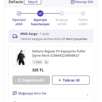 N11 Platformu DeFacto Montu Sistem Hatası Sebebiyle Ürünü Göndermiyor