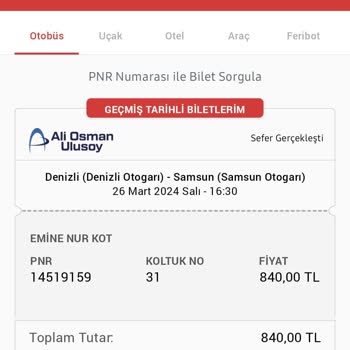 Ali Osman Ulusoy Otobüs Firması Şikayeti