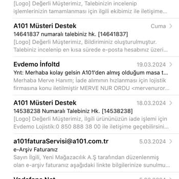 Evdemo Lojistik A101 Evdemo Masa Takımı