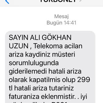 Turbonet Firmasından Almadığımız Hizmet Ve Haksız Kesilen Fatura