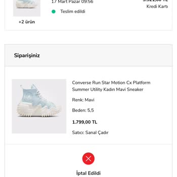 Sanal Çadır Stok Yetersizliği Sebebi İle Sipariş İptali