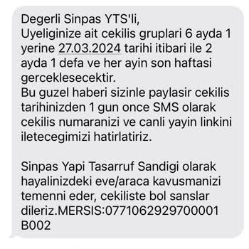 Sinpaş Yapı Tasarruf Sandığı Onayım Dışında Format Değişikliği