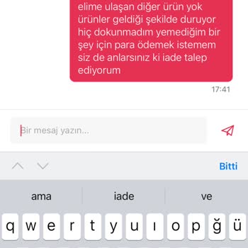 Haramidere Starbucks Eksik Ürün Gönderimi