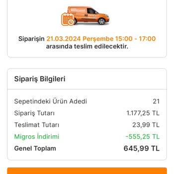 Migros'un Siparişimi İptal Etmesi