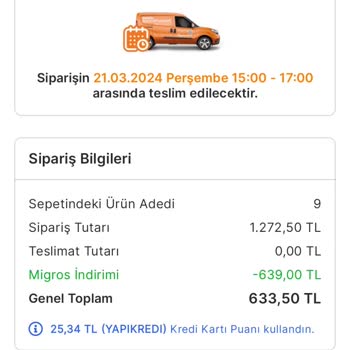 Migros'un Siparişimi İptal Etmesi