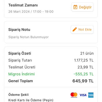 Migros'un Siparişimi İptal Etmesi