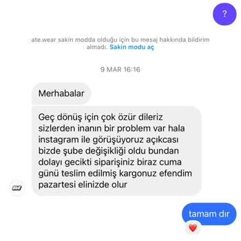 Ate Wear Ate. Wear Kargo Gelmedi İade Yapmıyorlar 21 Gün Oldu