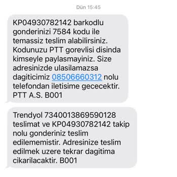 PTT Kargo Teslim Edilmiyor (Bayraklı PDM