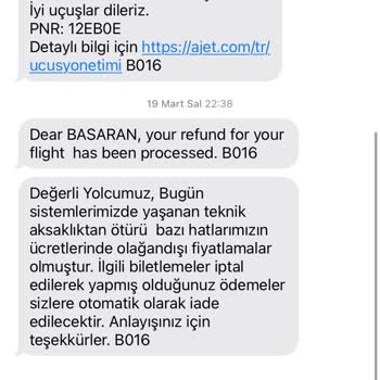 Ajet Firması Bilet İptali