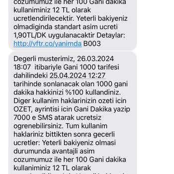 Vodafone 1000 Dakikalık Paketimin Hızlı Bitmesi Sorunu