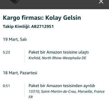 Kolay Gelsin Amazon Üzerinden Aldığım Kolay Gelsin Firmasının Taşıdığı Kargo Nerede