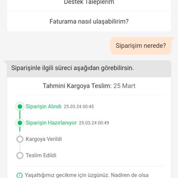 Trendyol Sipariş Bilgisi Eksikliği