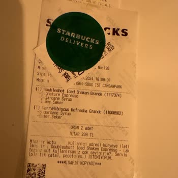 Starbucks Yemek Sepeti Siparişim Eksik Geldi