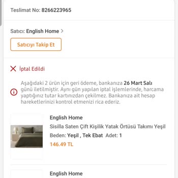 Trendyol Nedensiz Yere Sipariş İptali