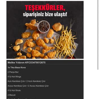 KFC Parası Alınan Ama Olmayan Sipariş