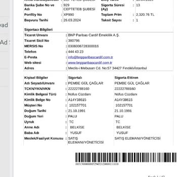 TEB Kredili Hayat Sigortası İptali Ve Ücret İadesi İstiyorum