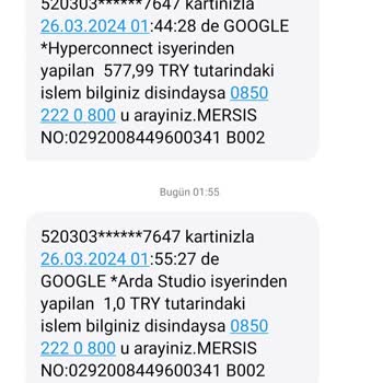 Hyperconnect Hesabımdan İzinsiz Çekim Yapılmıştır