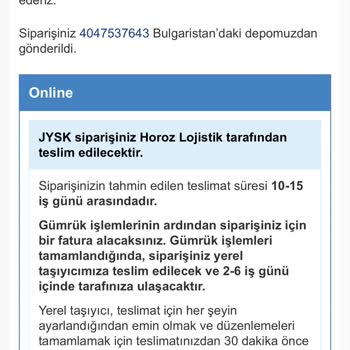 JYSK'den Uzun Zamanda Teslim Edilemeyen Ürün