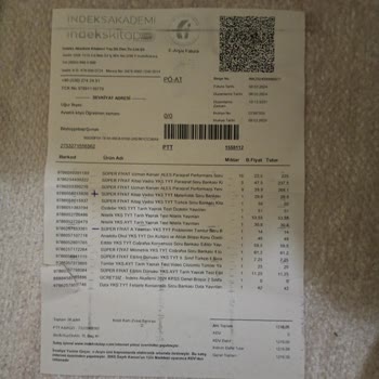 İndeks Kitap Eksik Kitap Gönderimi