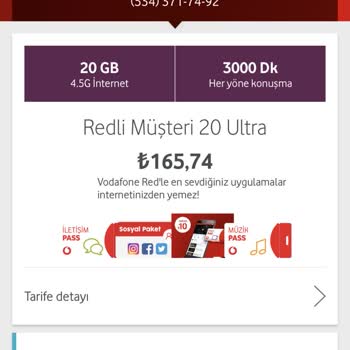Vodafone Tarife Fiyatının Uygulamayla Faturada Farklı Olması
