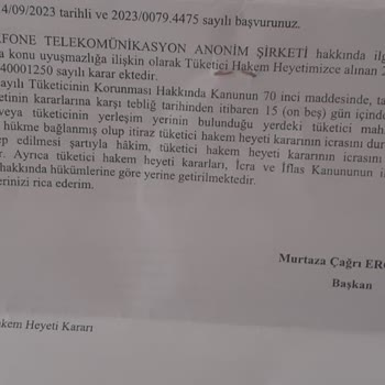 Vodafone Hak Ettiğim İademi Alamıyorum Ödemiyorlar Muhatap Yooookk