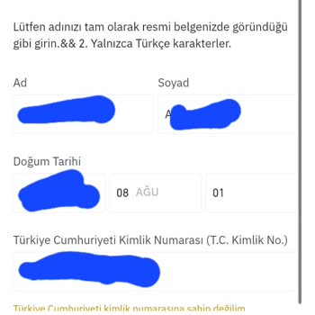 Binance TR Binans Kimlik Numarası Kullanıldı Hatası