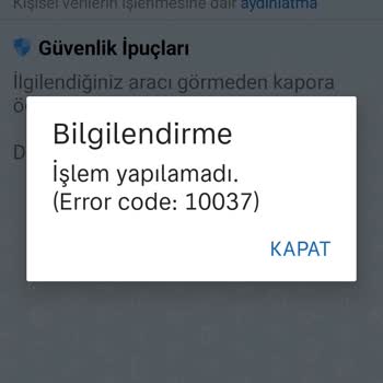 Sahibinden Error 10037 Hata Kodu