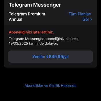 Telegram Paramın İade Olmasını İstiyorum