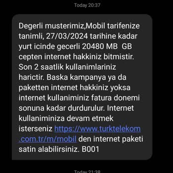 Türk Telekom Sebepsiz Fahiş Fatura