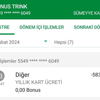 Garanti BBVA Yıllık Kart Ücreti