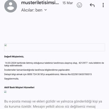 Aktif Bank Bankacılık Sözleşmesi Yollamıyor