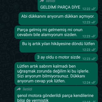 Motolux Ayıplı Mal Ve Parça Göndermemesi!