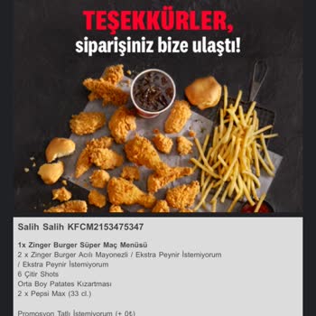 KFC Sipariş Notlarını Dikkate Almıyor