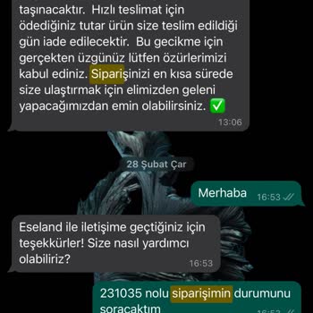 Eseland.com Satın Aldığım Ürünümü Göndermedi