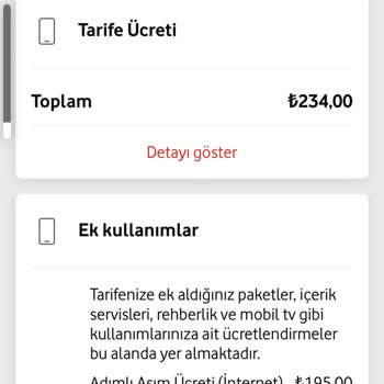 Vodafone Haksız Fahiş Aşım Ücreti!