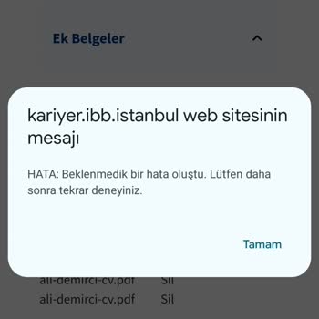 İBB Kariyer CV Yükleme Hatası