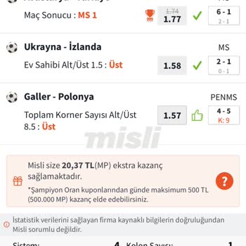 misli 8.5 Üst Korner Olup Sayılmaması